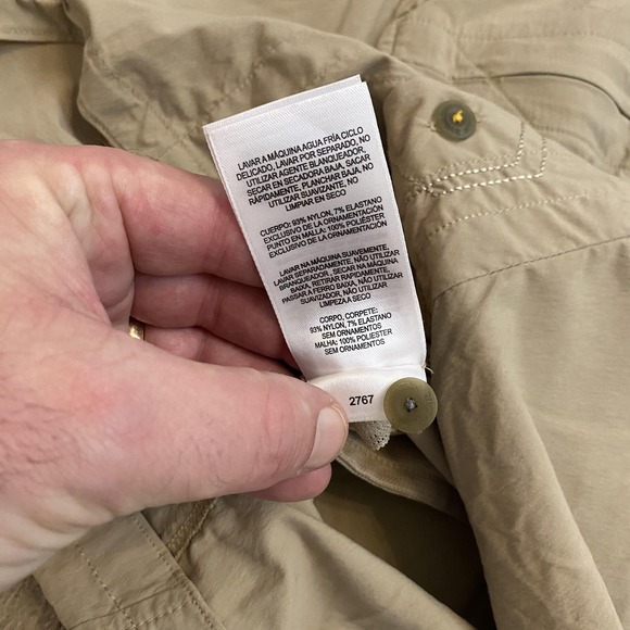 Mountain Hardwear Shirt Mens Large Beige Short Sleeve Button Up Hiking Outdoor - Picture 5 of 8